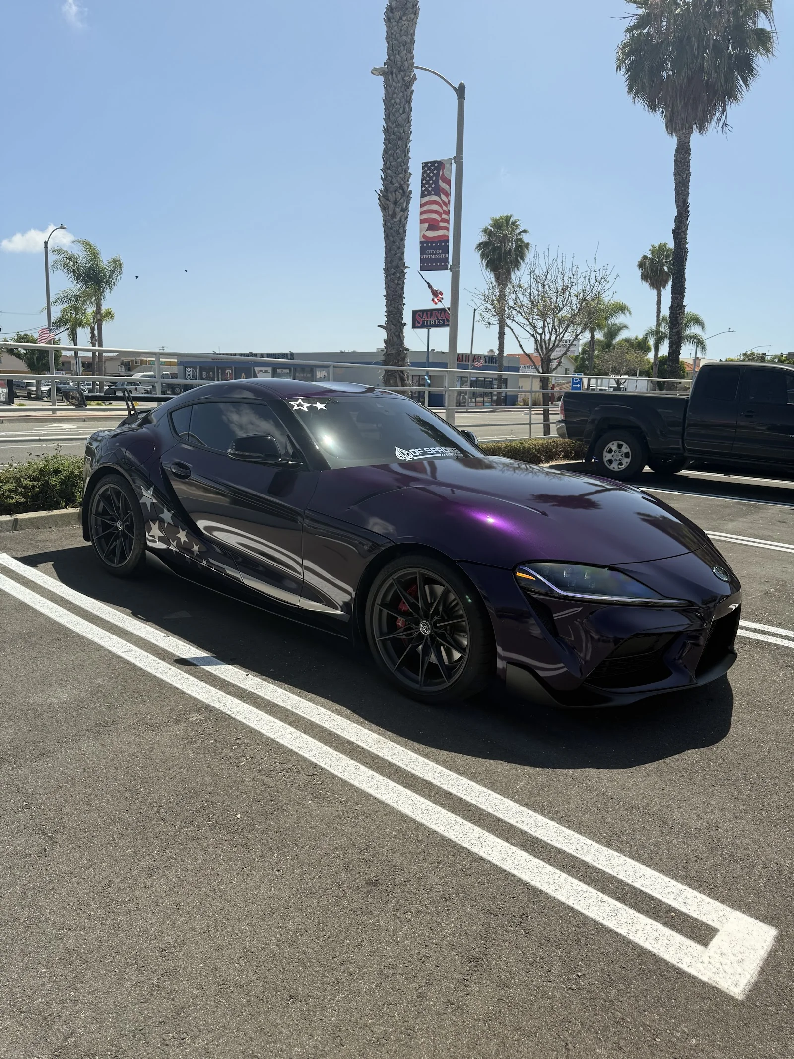 Galaxy-wrapped Toyota Supra custom build by Ace of Spades Customs